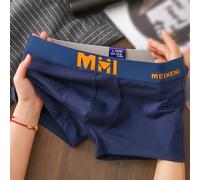 Lot de 3 caleçons boxeurs en coton respirant et confortable avec support de poche, pour un style de vie actif et un usage quotidien (taille L, bleu marine)