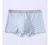 Lot de 3 caleçons boxeurs pour homme sans couture respirants avec motif à rayures, fins et confortables, pour toutes les saisons (taille 3XL, bleu clair)