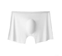 Lot de 3 caleçons boxeurs respirants sans couture pour homme, mélange de viscose et d'élasthanne doux, coupe classique pour un usage quotidien (taille XL, blanc)