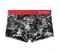 Lot de 3 caleçons en coton imprimé brillant pour homme, sous-vêtements doux et respirants, coupe confortable évacuant l'humidité, pour un usage quotidien et le sommeil (3XL, noir)