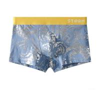 Lot de 3 caleçons en coton imprimé brillant pour homme, sous-vêtements doux et respirants, coupe confortable évacuant l'humidité, pour un usage quotidien et le sommeil (3XL, bleu)