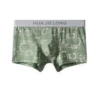 Lot de 3 caleçons pour homme, mélange de coton et d'élasthanne ultra fin respirant avec motif imprimé rétro, ajustement confortable pour un usage quotidien et un style de vie actif (taille L, vert)