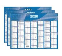 Lot de 3 Calendriers de banque 270 x 210 mm 2 Faces Bleu