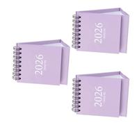 Lot de 3 calendriers de bureau 2026 à reliure double spirale de 19 mois de janvier 2026 à juillet 2027 pour planification quotidienne couleur