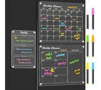 Lot de 3 calendriers organisationnels avec dos attrayant pour réfrigérateur et planificateur de substances permanentes effaçables