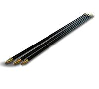 Lot de 3 cannes de ramonage pro noire PPN pleine contrevissante | Ø 20 mm | Rallonge kit ramonage hyper pro | Lg 2 m | Cheminées canalisations | Embout acier fileté M12*1,75 mm | Kibros 4CK40X3