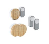 Lot de 3 Carillons écologique et 3 boutons sans fil sans pile Bamboo