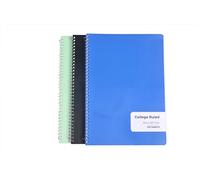 Lot de 3 carnets à spirale, 1 sujet, lignés pour universités, 100 feuilles chacune (200 pages), 20,3 x 26,7 cm, bobine sans accroc, couvertures enduites, couleurs assorties - Fournitures scolaires