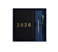 Lot de 3 carnets créatifs avec calendrier anglais 2026 avec bande élastique et sangle noire