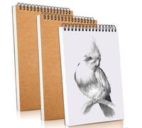 Lot de 3 carnets de croquis A4 à spirale, 60 pages (30 feuilles), livre d'art 160 g/m², carnet de croquis durable sans acide pour peinture, mémos, graffiti et croquis d'artiste (lot de 3, A4)