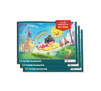 Lot de 3 carnets de dessin A3 pour enfants | Carnet de croquis A3 | Papier à dessin à cartouche pour enfants | 102 pages blanches vierges unies | 42 x 29,7 cm | Indispensable pour le gribouillage, les