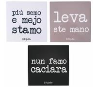 Lot de 3 Carreaux décoratifs 20 x 20 cm en céramique, Fond en liège, S.P.Q.eRe