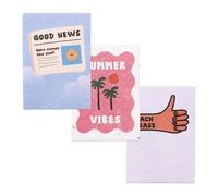 Lot de 3 Cartes à Planter Été - Summer Vibes Collection | Cartes avec Graines à Semer | Cadeau Original et Créatif | Beach Please, Summer Vibes et Good News | Resetea