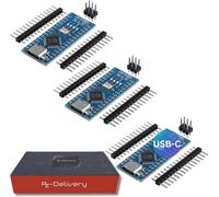 Lot de 3 cartes AZ-Nano V3 avec connecteur USB-CAtmega CH340 Chip Atmega328 CH340Compatible avec Arduino,Arduino Pro Micro et Arduino Nano V3E-book inclus