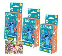 Lot de 3 cartes Panini Stitch, (2025), à collectionner, sous blister et carte d'anniversaire exclusive