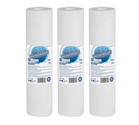 Lot de 3 cartouche de filtres pour sédiments - 5 Micron - En polypropylène soufflé - 25,4 x 6,3 cm - Absorption du sable, du silt, de la rouille et des particules en suspension de l'eau potable froide