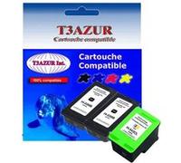Lot de 3 Cartouches compatibles type T3AZUR pour imprimante HP DeskJet 6520, 6520xi (2x339+343) - (Noire et Couleur) G