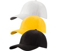 Lot de 3 casquettes de baseball pour homme et femme, 100 % coton, casquette de baseball, de sport, décontractée, unie, style polo classique, taille unique