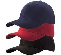 Lot de 3 casquettes de baseball pour homme et femme, 100 % coton, casquette de baseball, de sport, décontractée, unie, style polo classique, taille unique