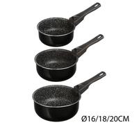 Lot de 3 casseroles 16/18/20 cm + poignée amovible Secret de Gourmet