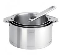 Lot de 3 casseroles Cristel Strate + 1 poignée amovible inox Strate