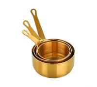 Lot de 3 casseroles en acier inoxydable pour ketchup, moutarde, desserts, 60 ml, 80 ml, 100 ml, passent au lave-vaisselle, usage domestique et restaurant (doré)