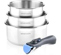 Lot De 3 Casseroles Inox Manche Amovible Arthur Martin Am3456