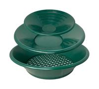 Lot de 3 casseroles vertes dorées pour la prospection de l'extraction minière