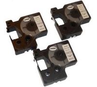 Lot de 3 cassettes à ruban 6mm vhbw pour Dymo LabelManager 100 Plus, 200, 300, 350, 350D, 360D, 400, 420P, 450, 450D. Remplace: D1, 43613. G