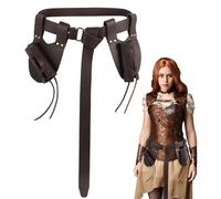 Lot de 3 ceintures viking médiévales avec fourreau d'épée verticale et support pour droitier pour cosplay et reconstitutions