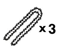 Lot de 3 chaînes 76 maillons pour tronçonneuse