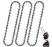 Lot de 3 chaînes de rechange de 6 pouces, mini chaîne de rechange pour tronçonneuse, mini lames de tronçonneuse, chaîne de rechange pour tronçonneuse de 6 pouces, 37 maillons d'entraînement