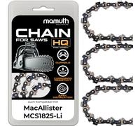 Lot de 3 chaînes de tronçonneuse 25 cm 1,1 mm 3/8" 40 TG TG pour MacAllister MCS1825-Li