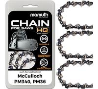 Lot de 3 chaînes de tronçonneuse 30 cm 1,3 mm 3/8" 44 TG pour McCulloch PM340, PM36