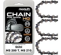 Lot de 3 chaînes de tronçonneuse 30 cm 1,3 mm 3/8" 44 TG pour Stihl MS 200 T, MS 210