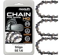 Lot de 3 chaînes de tronçonneuse 35 cm 1,3 mm 3/8" 52 TG pour Stiga SE 1.6