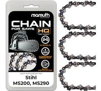 Lot de 3 chaînes de tronçonneuse 40 cm 1,6 mm 67 TG pour Stihl MS200, MS290