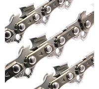 Lot de 3 chaînes de tronçonneuse à burin complet compatibles avec Einhell GE-LC 18 Li Solo Longueur de coupe 25 cm 1,1 mm 40 TG