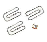 Lot de 3 chaînes de tronçonneuse de 35 cm - 1,3 mm - 3/8" - 50 TG - Pour tronçonneuse Stihl MS192, MS192T, MS200, MS200T, MSE140, MSE160
