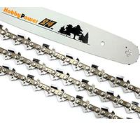 Lot de 3 chaînes de tronçonneuse + lame 45 cm demi-burin 3/8" 62 1,3 mm compatible avec Stihl MS 210 211 230 231