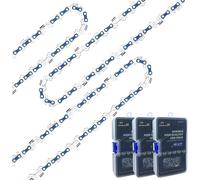 Lot de 3 Chaînes de Tronçonneuses 30cm avec Boîte en Plastique,44 Maillons,Pas de 3/8"" 1,3 mm Chaîne à Faible Rebond compatible pour Dolmar,Bosch,Einhell,Husqvarna et autres
