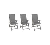 Lot de 8 Chaises Inclinables de Jardin avec Coussins Siège Gris Acacia vidaXL