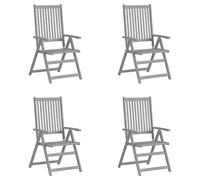Lot de 3 Chaises Inclinables de Jardin Sièges Gris Bois Solide Acacia vidaXL