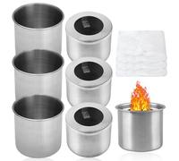 Lot de 3 chambres de combustion à l'éthanol, pot de brûleur au bioéthanol, brûleur à l'éthanol pour chambre de combustion, chambre de combustion en acier inoxydable, boîte en acier inoxydable,