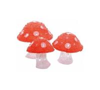 Lot de 3 champignons à led électrique en acrylique blanc et rouge
