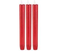 Lot de 3 chandelles à LED avec flamme vacillante et télécommande - Rouge Rouge G