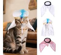 Lot de 3 chapeaux arabes pour chien - Couvre-chef amusant pour animal domestique - Costume d'Halloween de style saoudien - Foulard lavable - Tenue de jeu de rôle pour Halloween, fête, festival