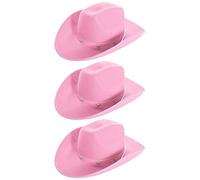 Lot de 3 chapeaux de cowboy à clous en forme d'étoile rose