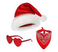 Lot de 3 chapeaux de Père Noël et cowboy pour cosplay, bandana vintage, lunettes en forme de cœur, accessoires de costume occidental