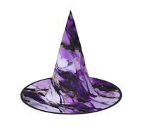 Lot de 3 chapeaux de sorcières d'Halloween - Imprimé marbre violet - Costume de sorcière pour cosplay, déguisement, fournitures de bal masqué